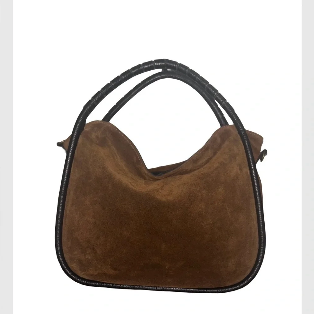 Cheval Firenze Italian Suede Leather Satchel Bag/Satchel/Crossbody